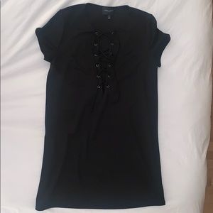 Black casual lace up dress